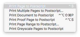 Menu shortcut for generating a single-page PDF